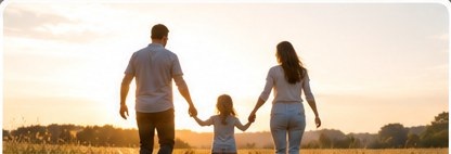 Family walking together outdoors